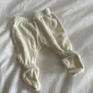 Cream Baby Footed Pointelle Pants